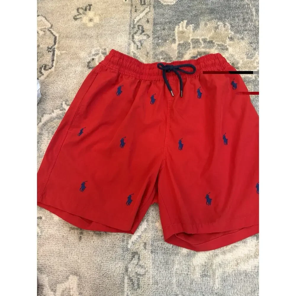 Polo Ralph Lauren logo-embroidered drawstring swim shorts Trunks Red 5.5